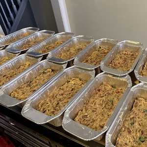 The batter portioned out into 16 baking tins.